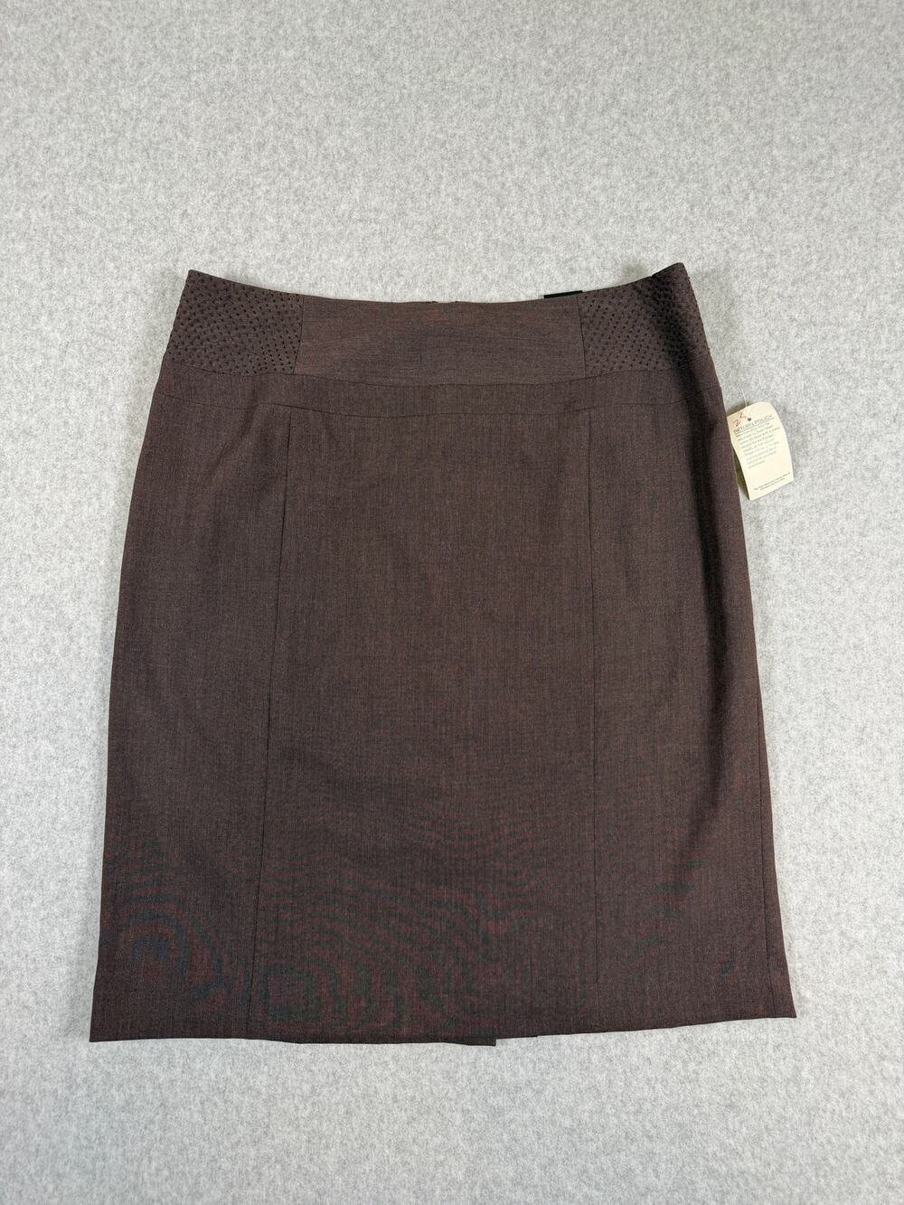 NWT Atelier Luxe Brown Knee Length Stretch Pencil Skirt 8 Classic Straight